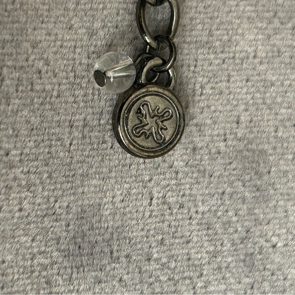 Beautiful Black Plated Metal Faux Rhinestone Bead Necklace Black White Contrast - Picture 2 of 3